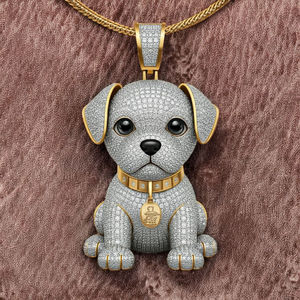 Cute Dog Pendant Rhinestone Charm Gold Plated Alloy Micro Insert <b>Crystal</b> <b>Animal</b> Themed Unisex Fashion Jewelry - Product Image 2