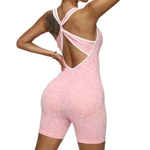 Combinaison de yoga une pièce pour femme, haute résistance, longueur genou, pour fitness et entraînement sportif, vente en gros personnalisée - Product Image 2