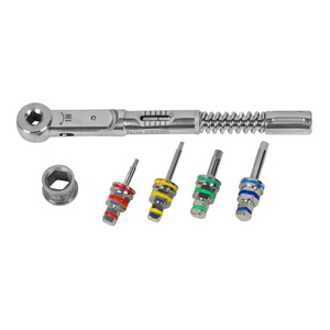 Llave Dinamométrica Manual Universal de Acero para Implantes Dentales, 10-50 Ncm, con 4 Puntas Hexagonales de 1.25 y 2.42 mm, Calidad Premium R.A.A. INTERNATIONAL - Product Image 1