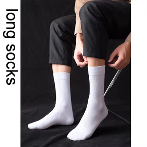 Men's Crew <b>Socks</b> Solid Color Cotton Knitted Breathable Daily Wear Standard <b>Thickness</b> Regular Style Custom <b>Socks</b> - Product Image 3