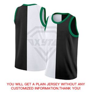 เสื้อบาสเก็ตบอลแฟชั่นสีดำขาวเขียวแบบแยกส่วน  รับออกแบบและสั่งทำเสื้อบาสเก็ตบอล บริการ OEM - Product Image 6