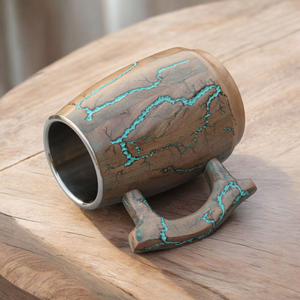 Jarra de Cerveza de Madera Artesanal, Aislante, Diseño Único Hecho a Mano, Apta para Lavavajillas, 100% Natural Pulida, Ideal para Regalo - Product Image 1