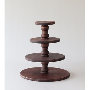 Ensemble de 2 supports à gâteau ronds en bois, finition naturelle, pour présentation de desserts - Product Image 6