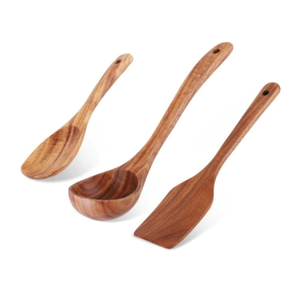 Cuillère de service en bois de qualité alimentaire, durable, pour nouilles et soupes, ensemble de cuillères à dessert en bois, artisanat - Product Image 2