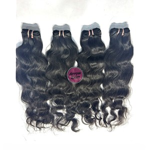 Extensiones de Cabello Remy Ondulado de Calidad Premium, de un Solo Donante, con Cutícula Alineada, Doble Trama a Máquina, de la India - Product Image 2