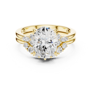Anillo de Diamante Cultivado en Laboratorio con Certificado IGI de Oro de 14K de Lujo Aries Jewel, Corte Ovalado de 2.50 CT con Banda a Juego, Anillo de Compromiso y Boda para Mujer - Product Image 1
