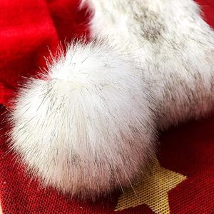 Santa Christmas <b>Hat</b> Traditional Red Santa Claus <b>Holiday</b> <b>Hat</b> with Comfortable White Fur Brim and Pom Pom for Christmas Party Cost - Product Image 2