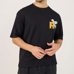 Lightweight Applique Embroidery T-<b>Shirt</b> Textured <b>Patchwork</b> Soft Feel Reliable Stitching Breathable Eco-Friendly 100% Cotton - Product Image 1