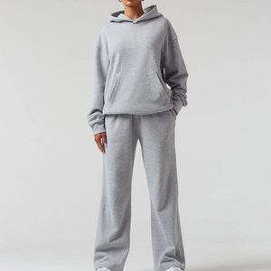 <b>Ladies</b> Cozy Tracksuit Set Soft Sweatshirt Matching <b>Pants</b> OEM ODM Factory Wholesale Loose Fit Casual Sportswear Winter Outfit - Product Image 3