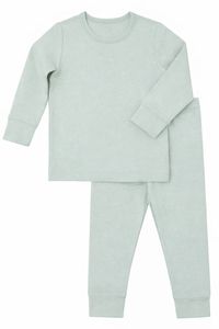 JALBEBE Set pigiama unisex per neonati, 2 pezzi, manica lunga, misto modal ed elastan, tinta unita, per casa, tutte le stagioni, top e pantaloni in morbido cotone - Product Image 3