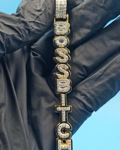 จี้ตัวอักษรแนวตั้งแบบกำหนดเอง ประดับเพชรเต็มตัว จี้เงินแท้ 925 สไตล์ฮิปฮอป จี้แร็ปเปอร์ จี้แบบเต็มตัว เหมาะสำหรับเป็นของขวัญ - Product Image 5