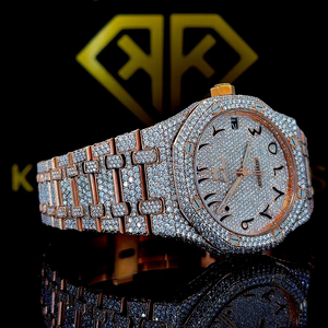 Montre de luxe de qualité supérieure VVS, boîtier carré en acier inoxydable, cristal saphir, 41 mm, silicone, résistante à l'eau, quartz moissanite - Product Image 1