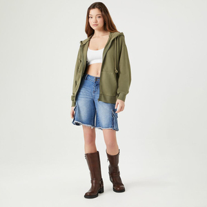 Hoodies de sport pour femmes, en coton respirant, doublés, confortables, coupe ample, crop top, personnalisables, grandes tailles, pour l'hiver - Product Image 5
