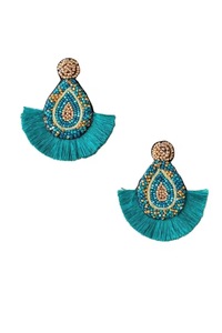 Pendientes Largos de Cuentas de Arroz Tejidos a Mano, Serie Cielo Estrellado y Flores, Joyería con Borlas, Moda CRYSTAL CRAFT - Product Image 5