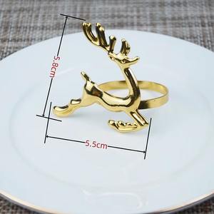 Anillos de servilleta de metal dorado de excelente mano de obra y bien elaborados añaden un toque final que hace que la mesa se sienta completa. - Product Image 6