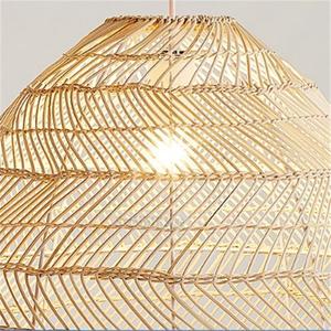 Wholesale Bamboo Rattan Pendant Lampshade Handwoven Basket Hanging <b>Light</b> Fixture for Restaurant Living Room Decor OEM ODM - Product Image 5