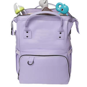 Bolsa de Pañales de Cuero, Gran Capacidad, Impermeable, Mochila de Viaje para Mamá, Bolsillos Aislantes para Biberones, Diseño Elegante Unisex para el Cuidado del Bebé - Product Image 2