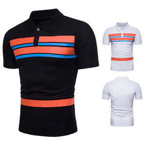 Camiseta de Verano para Hombre, Talla Grande, Informal, a la Moda, con Bloques de Color, Último Diseño, Camiseta Polo de Manga Corta de Algodón para Hombre - Product Image 2