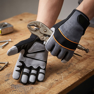 Gants de mécanicien en cuir JNM SAFETY, anti-coupure, antidérapants, durables, protection de sécurité industrielle, usage général, personnalisables - Product Image 5