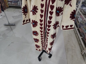 Black Velvet Woven Embroidered Long Jacket Floral Pattern <b>Open</b> Front Women's Vintage Casual Autumn Outerwear Gift - Product Image 5