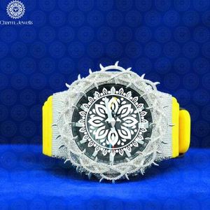 Boîtier de montre de luxe en acier inoxydable Charm_Jewells 40 mm, cadran analogique en verre, mouvement mécanique unisexe, date automatique, bouton poussoir caché - Product Image 1