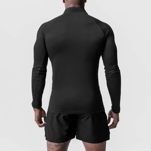 Camisetas Deportivas de Manga Larga para Baloncesto, Deportes al Aire Libre, Tejido Sólido, Media Cremallera, Poliéster, Camisetas Informales - Product Image 6