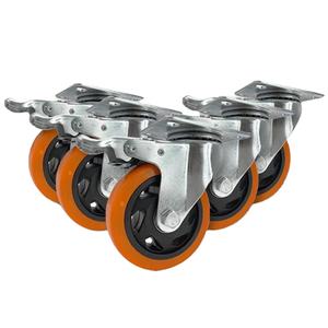 Huarui 2,5/3/4/5/6 Zoll Orange PVC drehbares Rad Kunststoff rollen Trolley Wheel Medium Caster - Product Image 3
