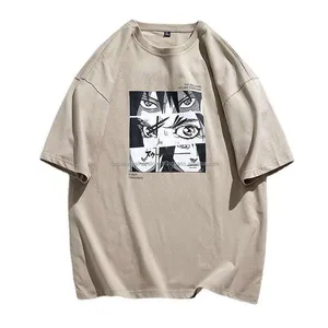 Herren Übergröße Vintage-T-Shirt mit DTG-Grafikdruck Acid-Wash 100 % Baumwolle Unisex Luxus grafisches T-Shirt für Herren