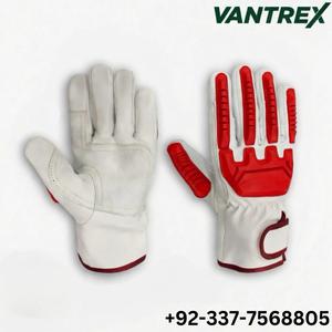 Gants de travail anti-coupure en Kevlar, niveau de protection contre les coupures ANSI/ISEA 5, avec trou pour le pouce, protection de la paume rouge résistante à l'abrasion - Product Image 5