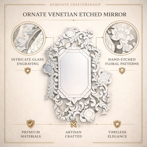 Espejo de Pared Ornamental Barroco Vintage |   Espejo Decorativo Veneciano de Lujo | Espejo de Vidrio Estilo Antiguo para el Hogar y la Sala de Estar - Product Image 6