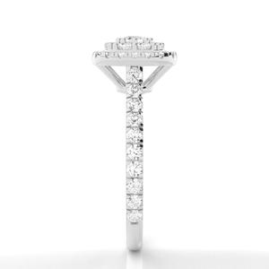 Bague de fiançailles et de mariage pour femme en argent sterling 925 plaqué rhodium, sertie de diamants de laboratoire, style ethnique, à double sangle pavée - Product Image 5