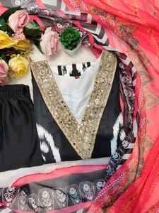 Traje Salwar de Algodón Maslin Indio de Diseño Moderno y Más Vendido, con Bordado Exclusivo, Ropa Étnica Elegante para Mujer para Fiestas - Product Image 6