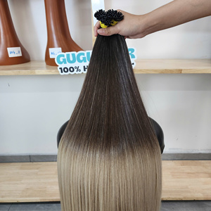 Extensions de cheveux naturels 100% à bandes adhésives, 16-28 pouces, 12A Blond Vierge Plus Lisse Baguette, Tissage noué à la main, Cheveux teints - Product Image 2