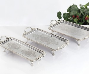 Bandeja de Diseño Moderno en Acero Inoxidable, Plato Hecho a Mano de Calidad Superior, Nuevo y Popular, Decoración de Lujo para el Hogar y Bodas, Apto para Lavavajillas - Product Image 1