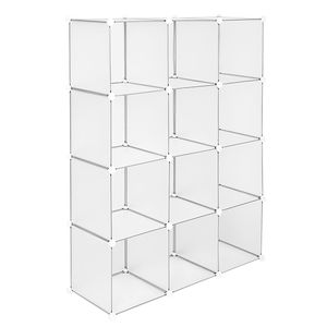 Étagère de rangement à 12 cubes en métal, plastique et rotin pour armoire et placard - Product Image 5
