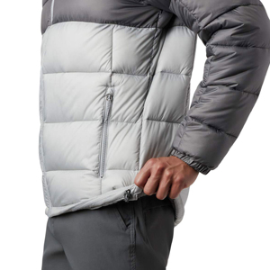 Blouson matelassé à capuche pour homme, coupe-vent, avec blocs de couleur, rembourrage en duvet, fermeture éclair, décontracté, coupe régulière, en polyester, pour l'hiver - Product Image 5