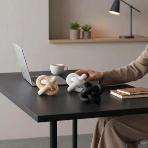 Estante de madera decorativo Link Gold con cadena tallada, decoración para mesa de centro, nudo de madera, decoración estilo rústico - Product Image 6