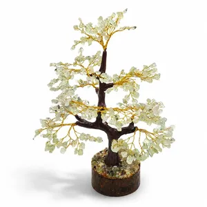Árbol de Cristal de Prehnita Natural al por Mayor, 300 Cuentas, Árbol de la Vida Hecho a Mano con Piedras Preciosas, Decoración Boho para el Hogar - Product Image 5