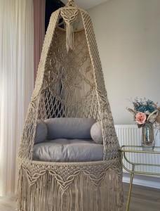 Boho Hammock Chair, <b>Macrame</b> Swing Chair, Hanging Chair for Indoor & Outdoor, Handmade Bohemian Decor - Product Image 2