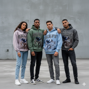 Sudadera con Capucha Rexfit Sports con Logotipo Personalizado, Estilo Vintage Lavado al Ácido, Sudadera de Alta Calidad con Pedrería y Bolsillos - Product Image 4