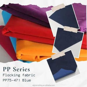 Tissu flocqué Pigpell en rayonne à dos tissé, 54" 70Y, pour emballage de bijoux, PP75-471 Bleu - Product Image 2