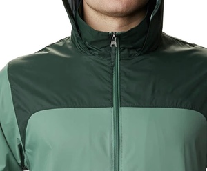 Chaqueta Acolchada con Capucha para Hombre, Diseño Color Block, Verde, Poliéster, Impermeable, Cierre de Cremallera, Estilo Casual para Otoño - Product Image 6