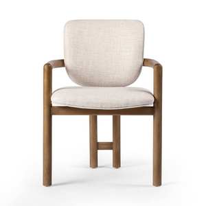 Fauteuil d'appoint moderne rembourré avec structure en bois de manguier et assise en tissu capitonné – Mobilier d'intérieur pour maison, bureau, appartement, chambre, hôtel - Product Image 2