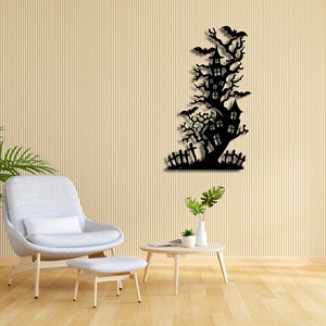 Haunted Tree House Wall Art Metal Design Wall Decor Perfect For Cafes Restaurants And Shops Halloween Theme Styling From India - Product Image 2