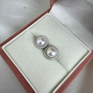 6-7mm Zhuji Freshwater <b>Pearl</b> Stud <b>Earrings</b> S925 Pure <b>Silver</b> with Sunflower Design Genuine Extremely Strong Light - Product Image 4