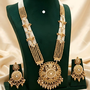 Parures de bijoux indiens anciens traditionnels, élégants colliers et coiffes de mariée pour femmes - Product Image 1