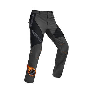 Pantalones de esquí para hombre, forrados de lana, resistentes al agua, con 4 bolsillos con cremallera, para snowboard, senderismo y actividades al aire libre. - Product Image 1