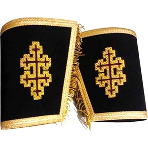 Manchettes de Régalia Maçonniques en Velours avec Franges Dorées pour Prêtre Suprême du Chapitre Royal Arch Maçonnique - Product Image 1