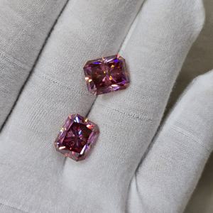 Radiant Pink Coated <b>Moissanite</b> <b>Loose</b> Gemstone High Quality Natural Quartz for Stylish Jewelry Making Minimum Order 100 Carats - Product Image 3