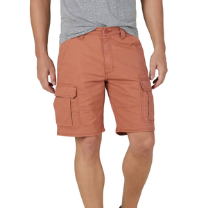 Men's Cargo Shorts Solid Color Mid Waist Cotton Canvas Casual Bermuda Shorts With Pockets Breathable Button Fly - Product Image 1